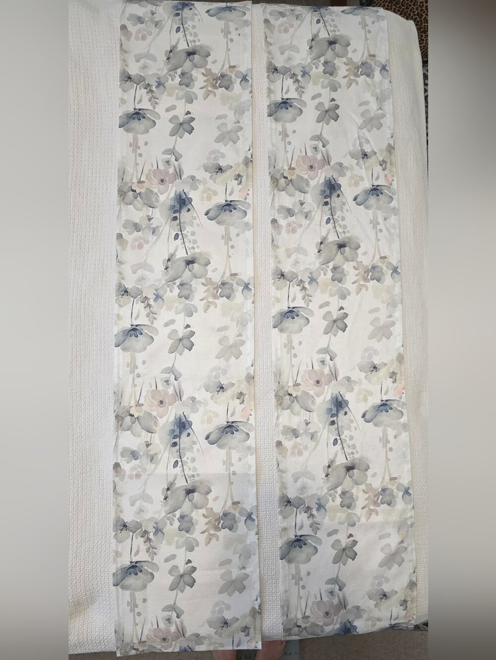 Set of 2 Matching Watercolor Floral Table Runners in Soft Neutrals